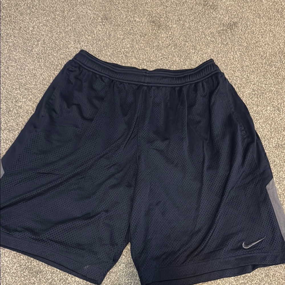 Nike Navy Blue & Gray Athletic Shorts Lightweight Breathable